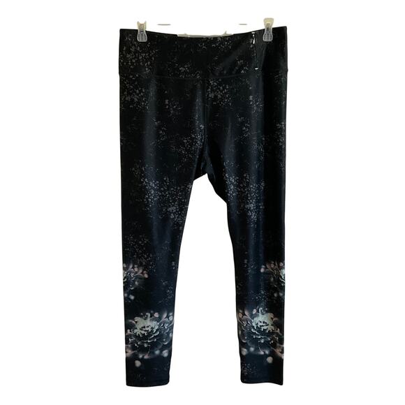 CALIA by Carrie Underwood Black Floral Full Length Athletic Leggings - XXL - Picture 1 of 7
